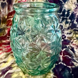 Vintage MCM Aqua Blue Turquoise DPS Polatis Glass Vase